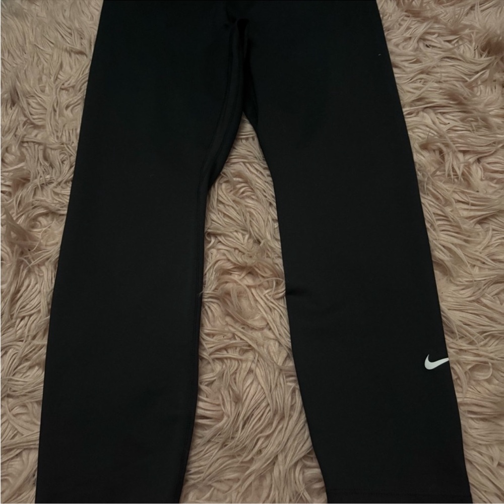 Nike Kids Black Leggings with White Logo
